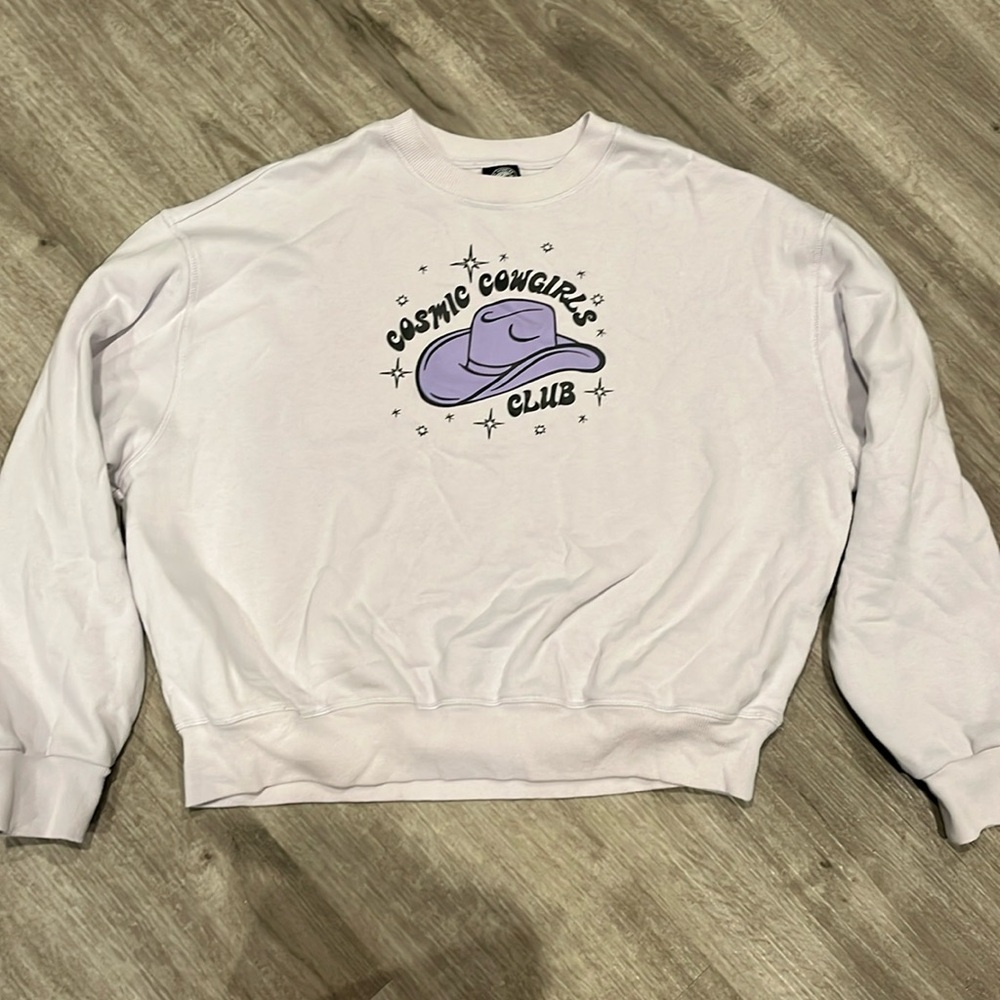PacSun pastel purple cosmic cowgirl crewneck sweater